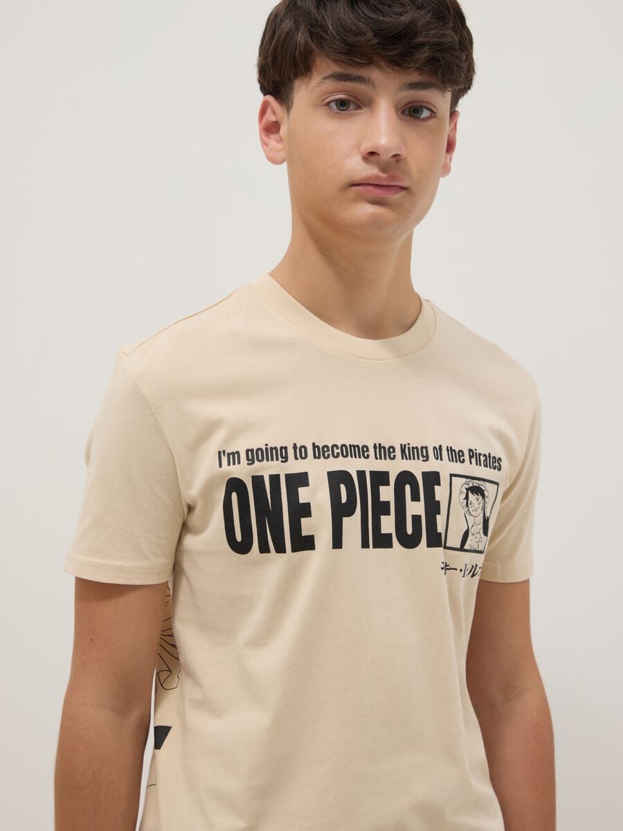 Beige pure cotton short-sleeve T-shirt_2