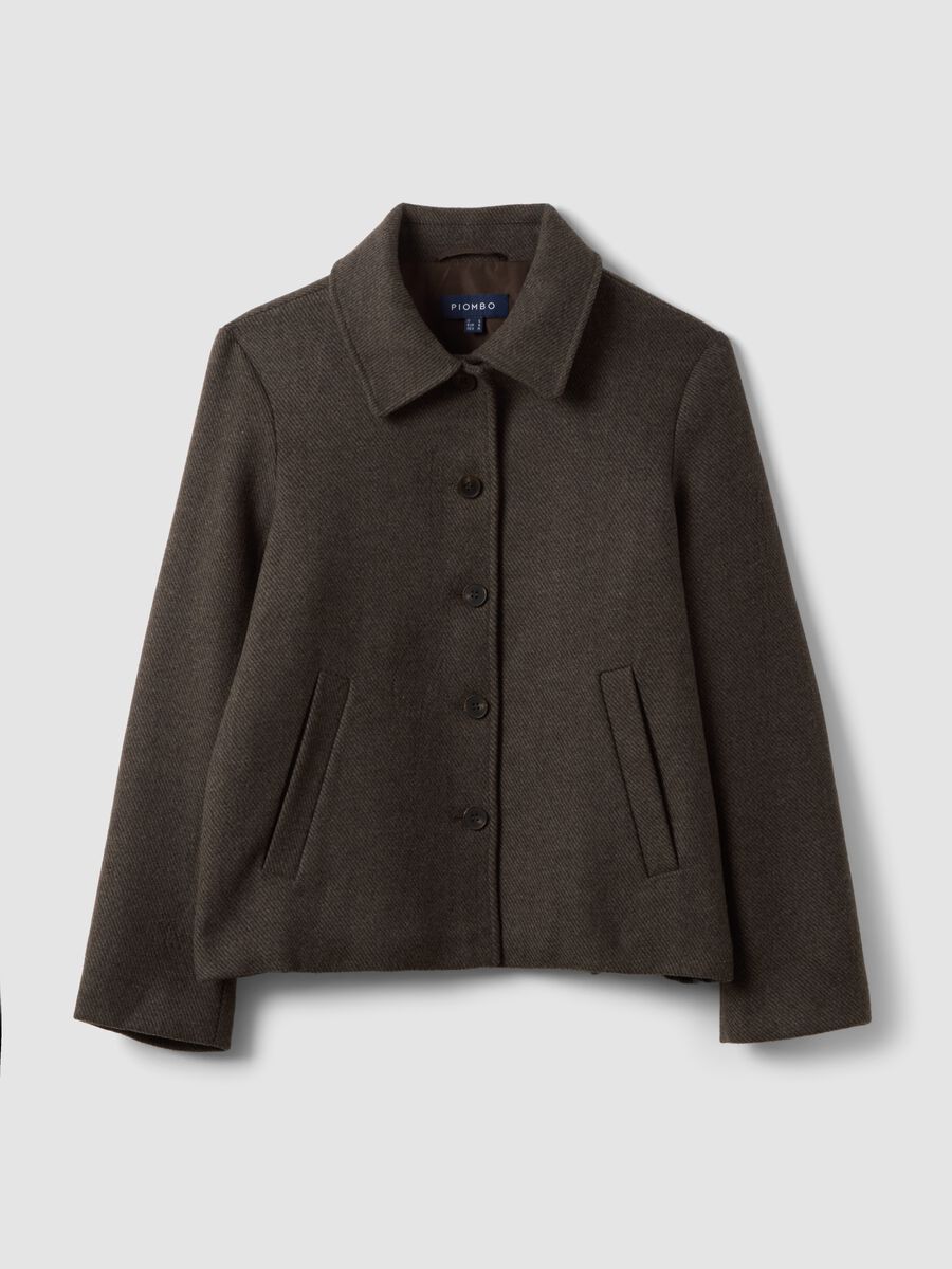 Brauner Regular-Fit-Blazer aus Woll- und Viskosemischung_0