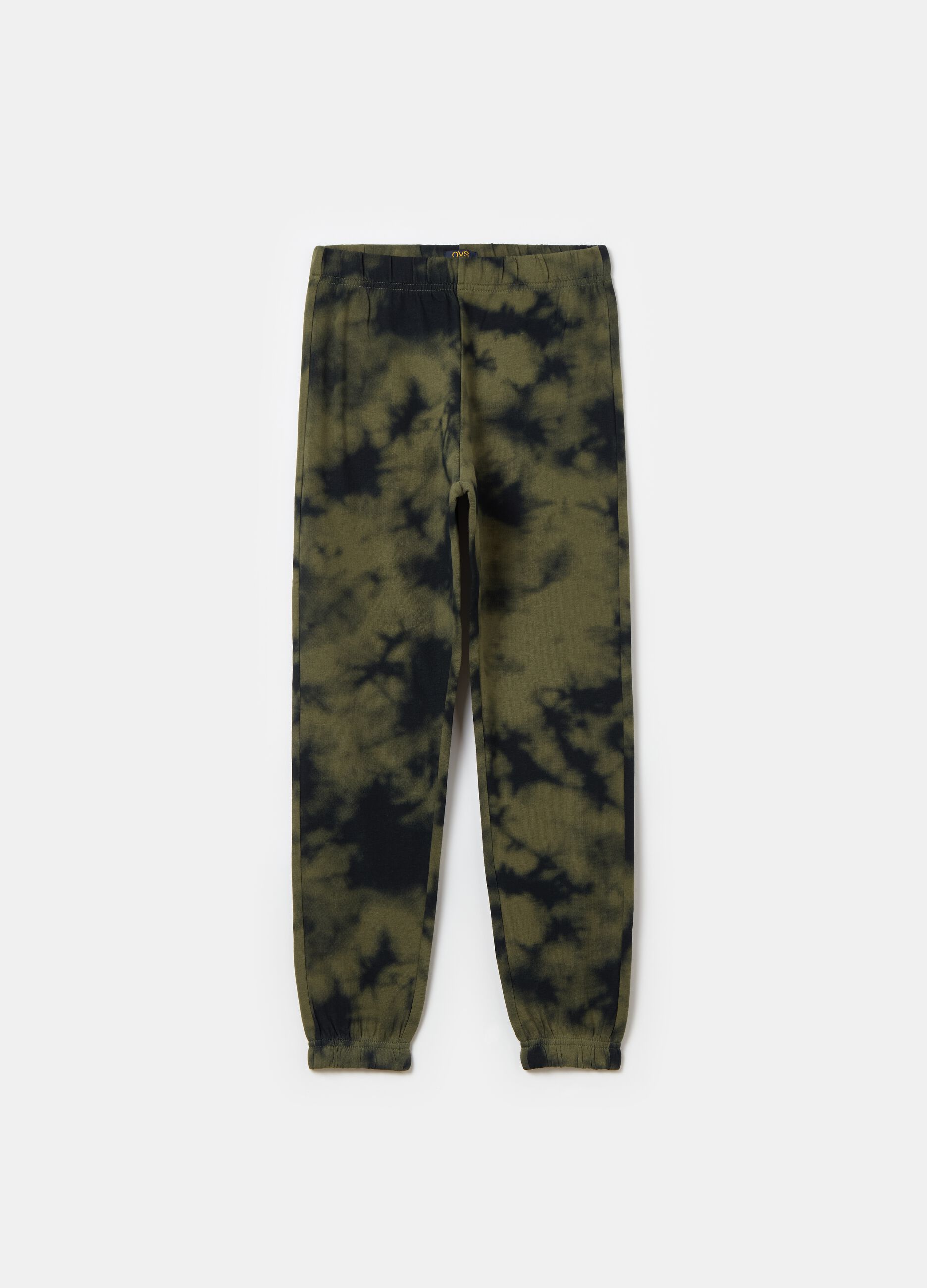 Tie-dye joggers with elasticated trims