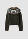 Brown wool-blend jumper with jacquard mock neck_2