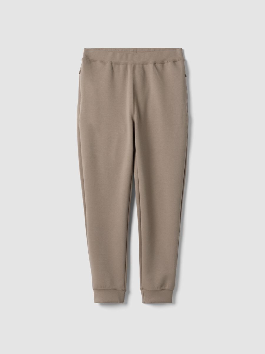 Grey regular-fit joggers in stretch Easy Dry fabric_4
