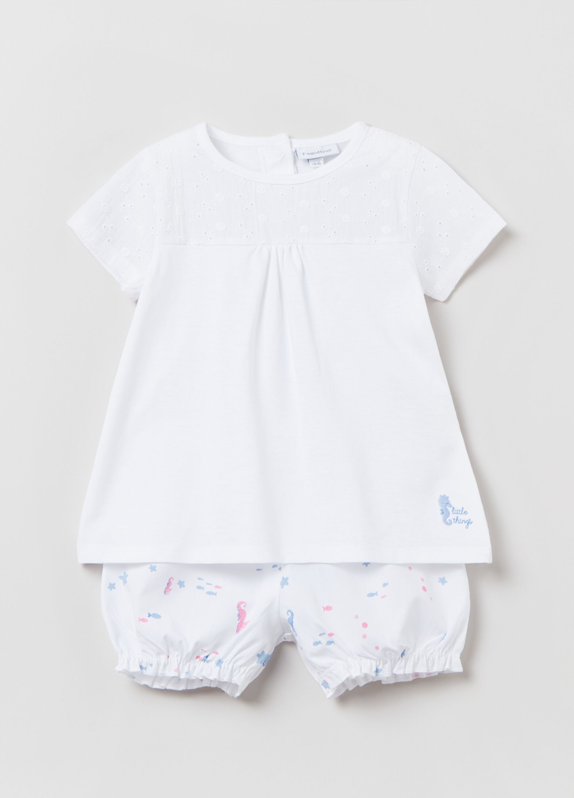 Pijama corto de algodón con estampado