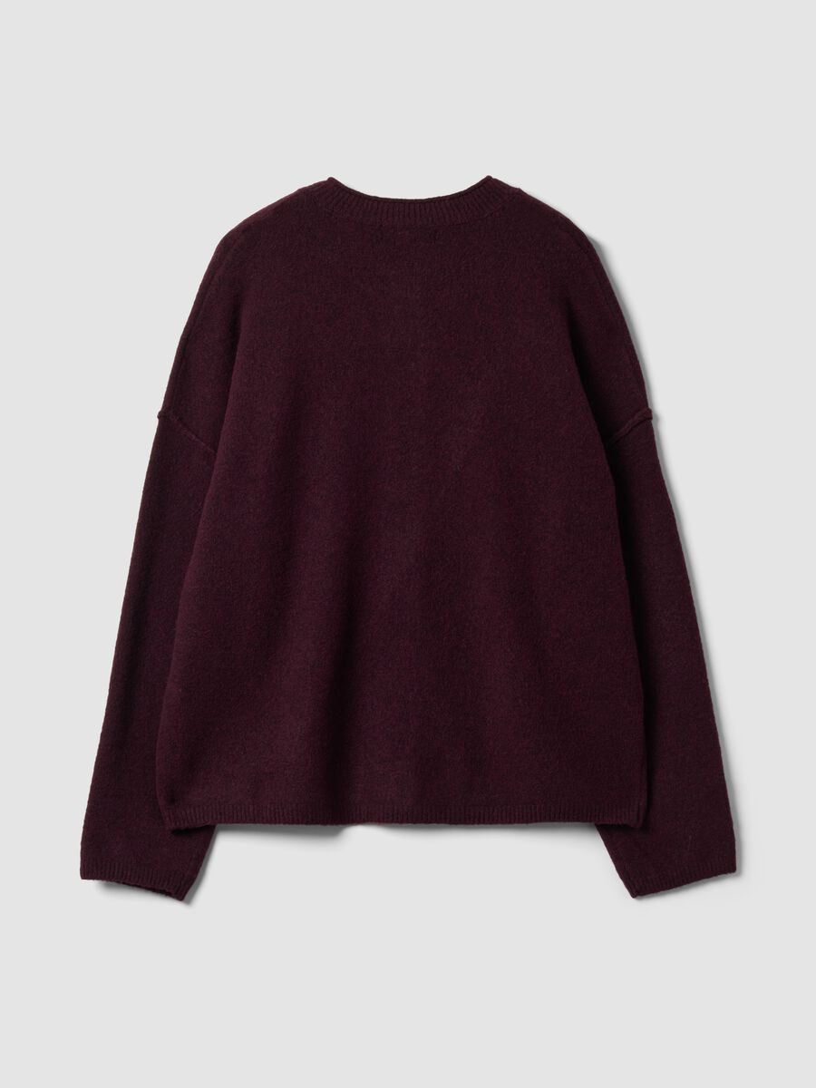 Red stretch-wool oversized cardigan_2