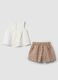 White pure cotton set with sleeveless top and shorts_1