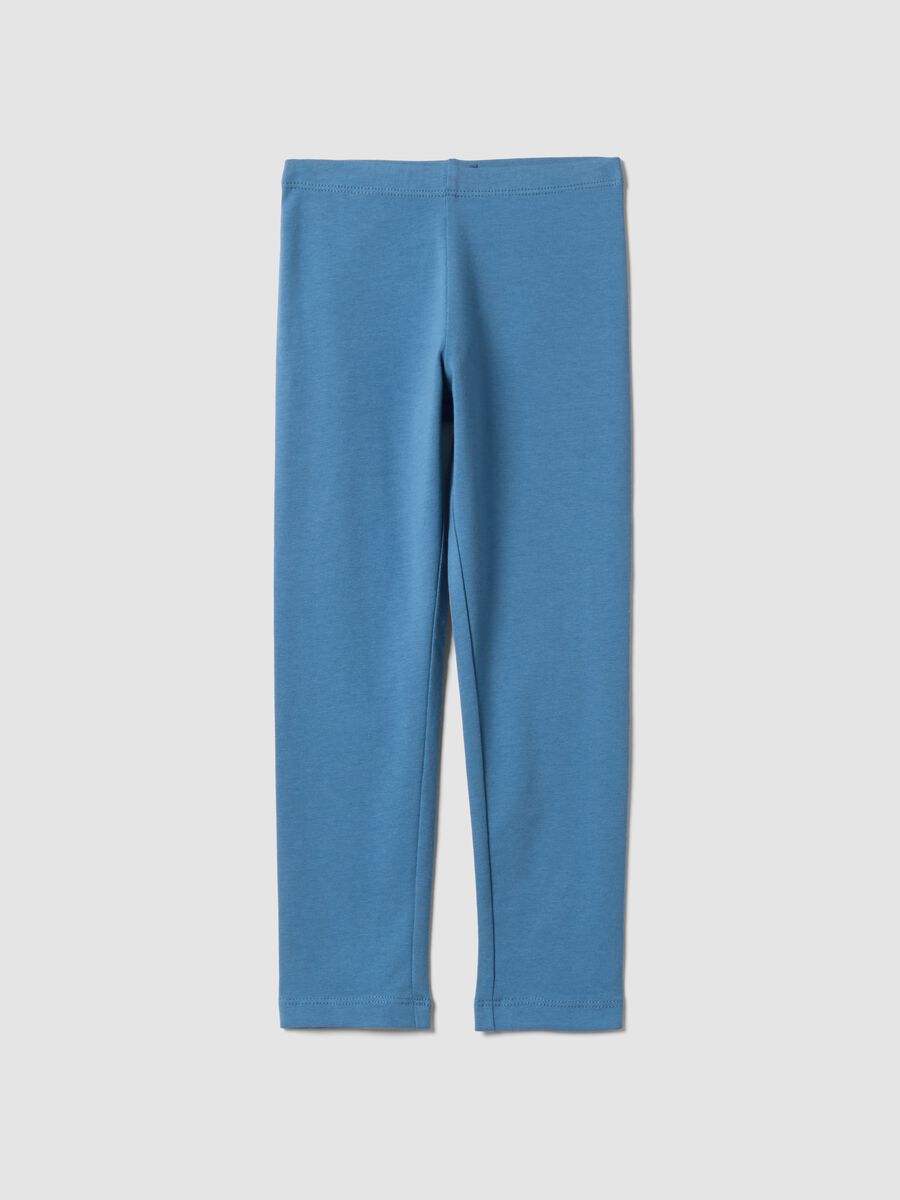 Leggings azzurri in cotone elasticizzato skinny fit_0