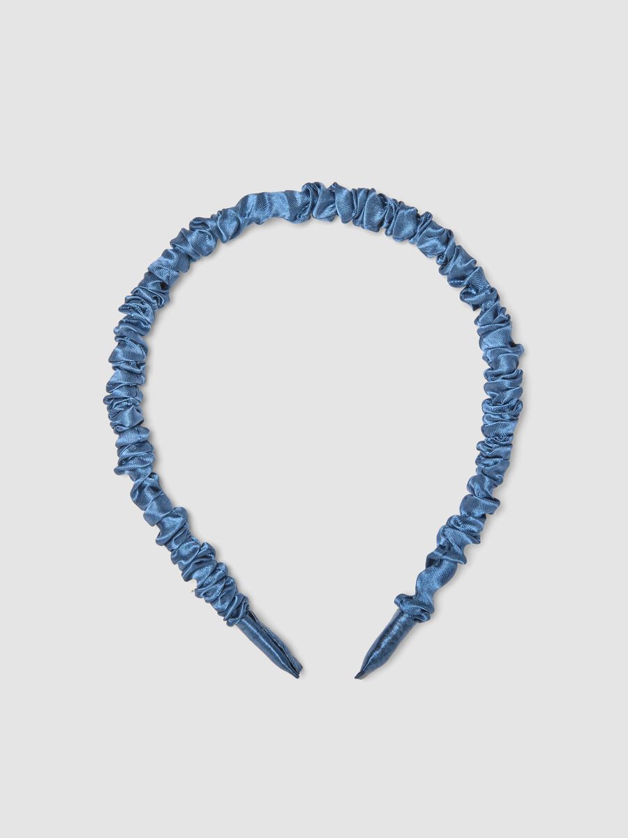 SINCERELY HAIR Serre-t&ecirc;te en satin bleu_0