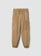 Jogger cargo marroni in cotone elasticizzato_0