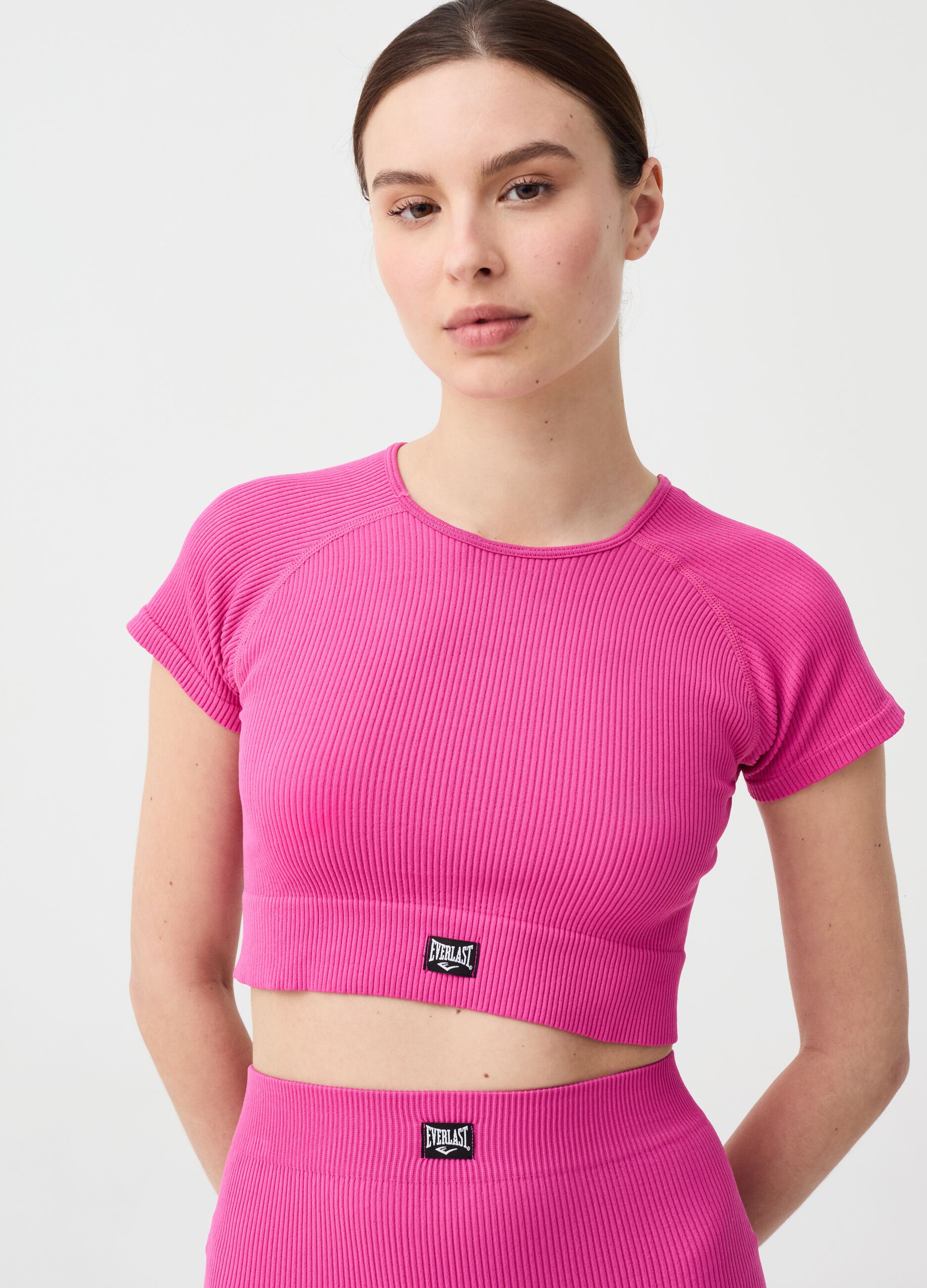 Ribbed cropped T-shirt
