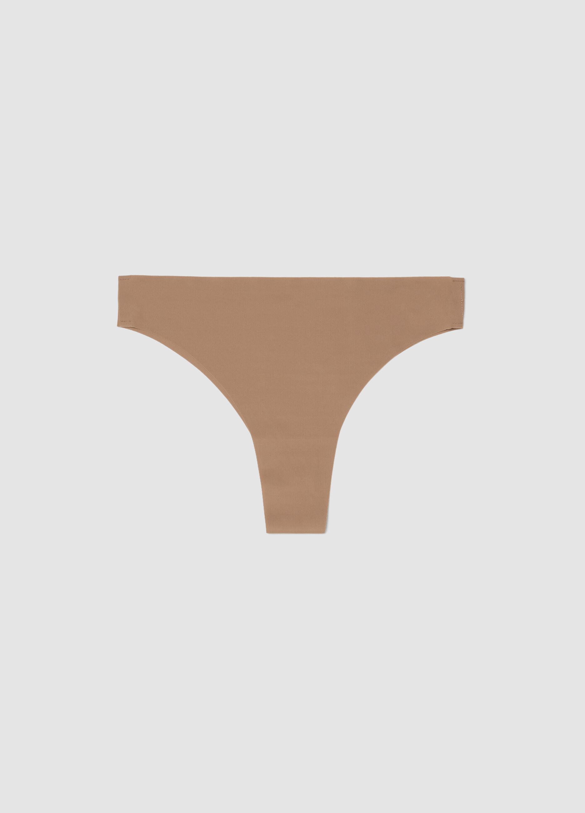 Beige Brazilian Briefs Regular Fit