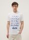 Wei&szlig;es T-Shirt aus reiner Baumwolle mit Print, Regular Fit_0