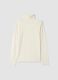 White stretch viscose top with mock neck, regular fit_4