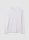 White long sleeve T-shirt in stretchy cotton regular fit_4