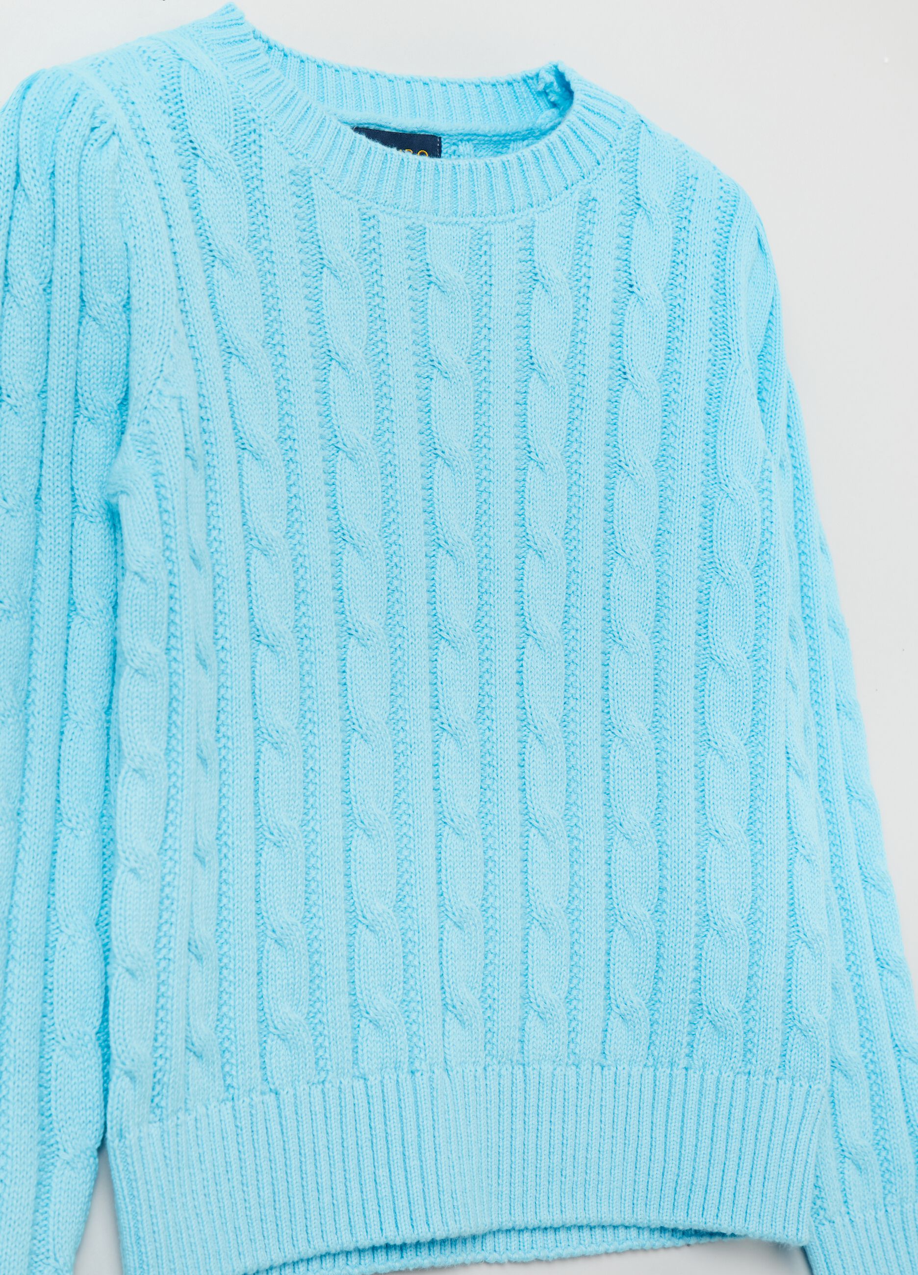 Cable-knit pullover in cotton