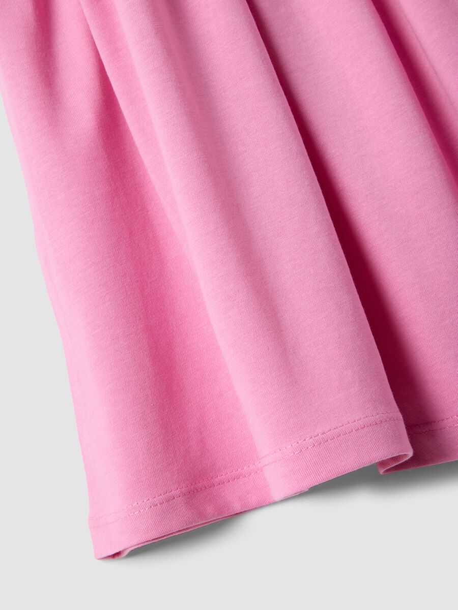 Girls' sleeveless pink pure cotton dress regular fit_3