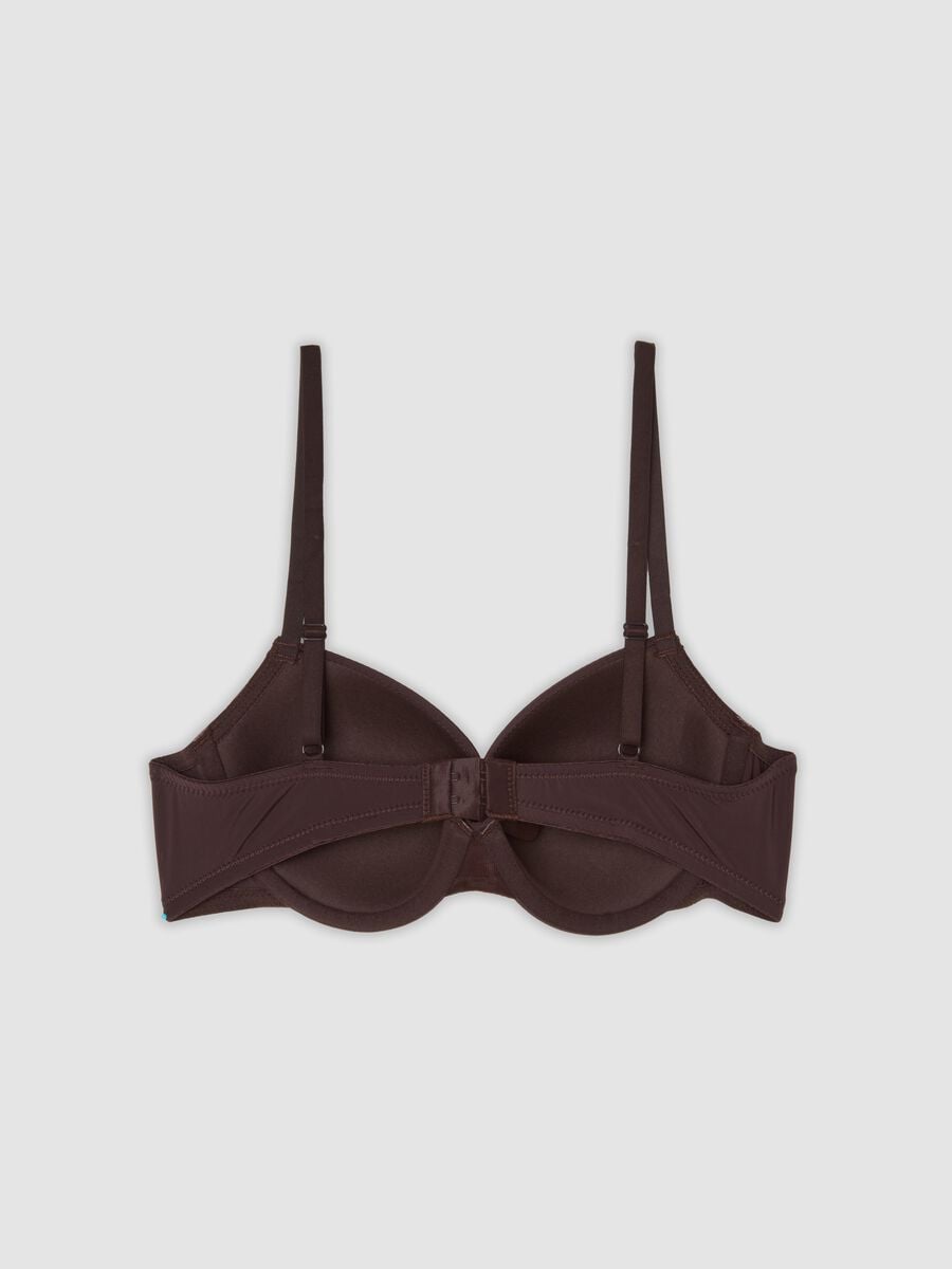 Brown padded stretch-fabric bra_2