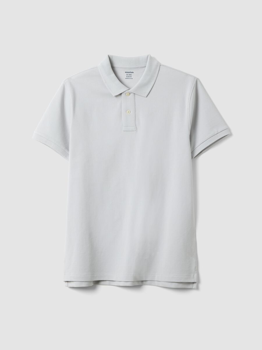 Grey slim fit short sleeve pure cotton polo_4