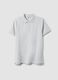 Grey slim fit short sleeve pure cotton polo_4