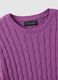 Purple pure cotton regular fit cable knit jumper_1
