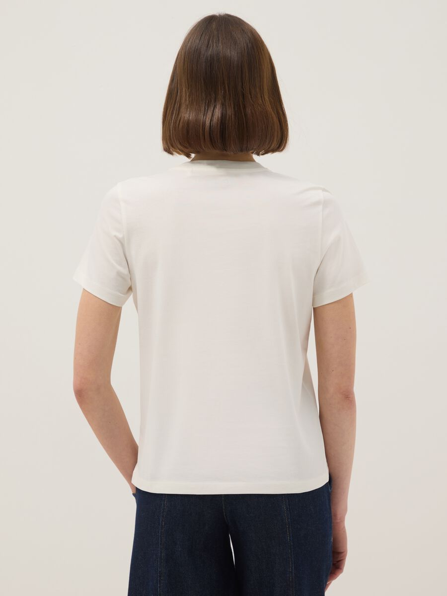 White pure cotton t-shirt regular fit with print_2
