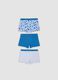 Tripack di boxer midi multicolor in cotone organico elasticizzato con fantasia_1