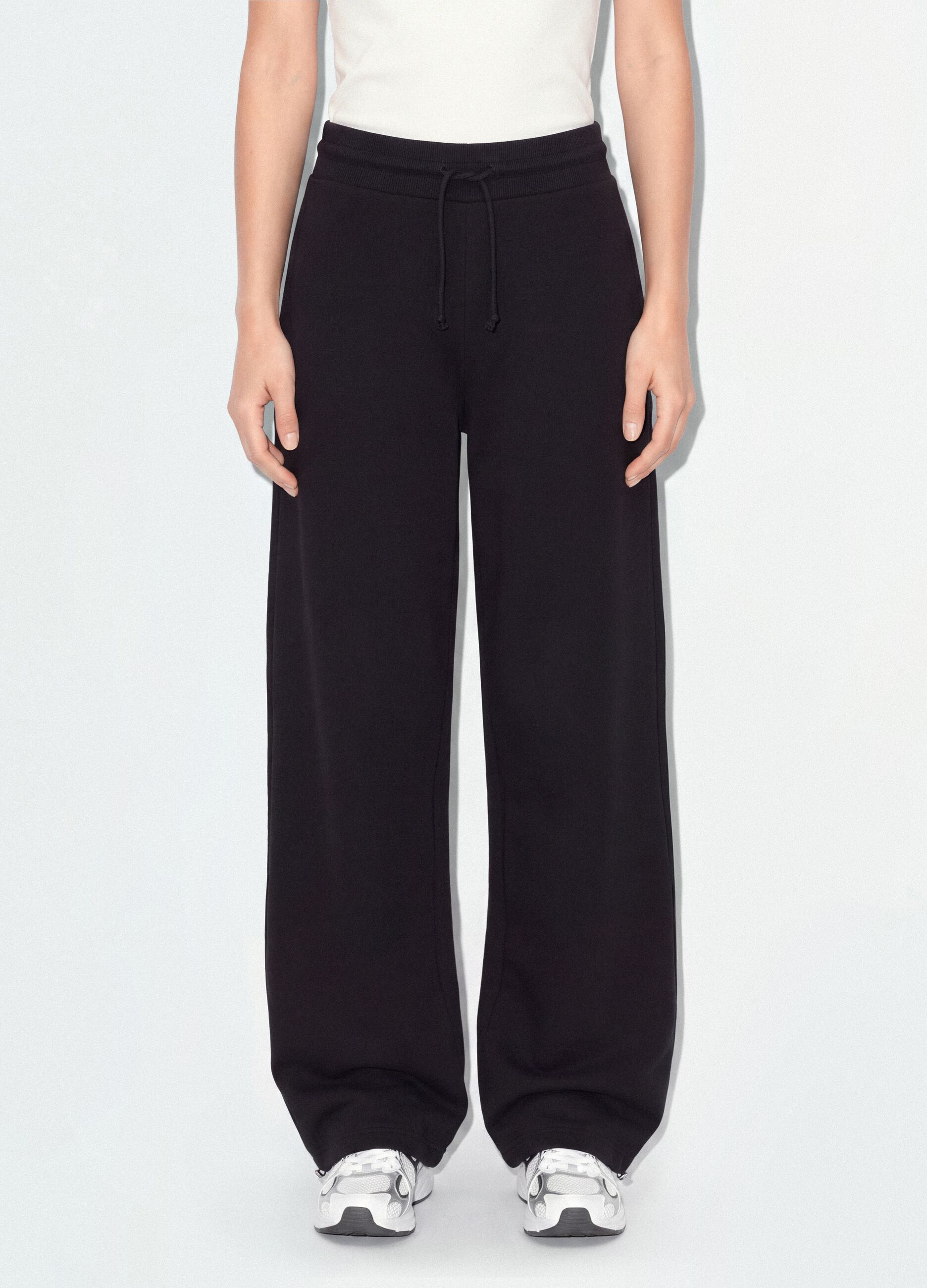 Black cotton-blend baggy-fit jogger trousers