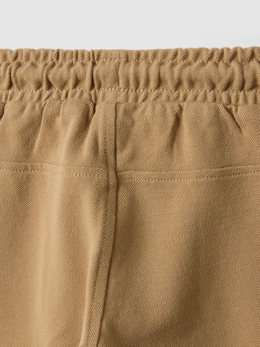 Jungen Regular Fit Beige Reine Baumwollshorts_3