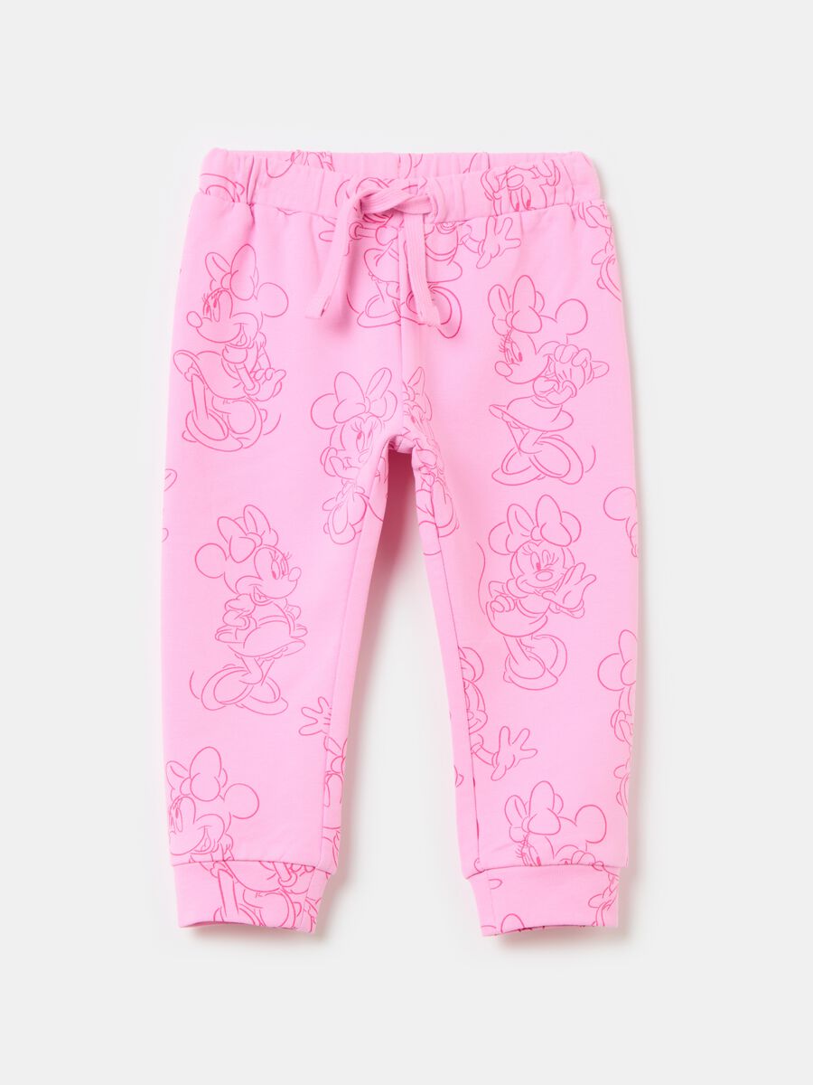 Joggers with drawstring and Minnie Mouse print_0