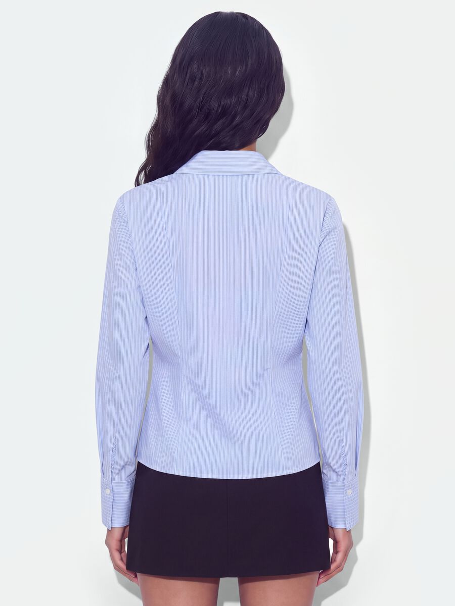 Blue striped slim-fit stretch cotton shirt_1