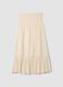 Beige maternity long skirt in pure viscose_4