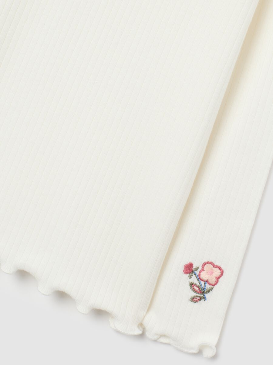 Girl's white regular fit cotton blend top_2