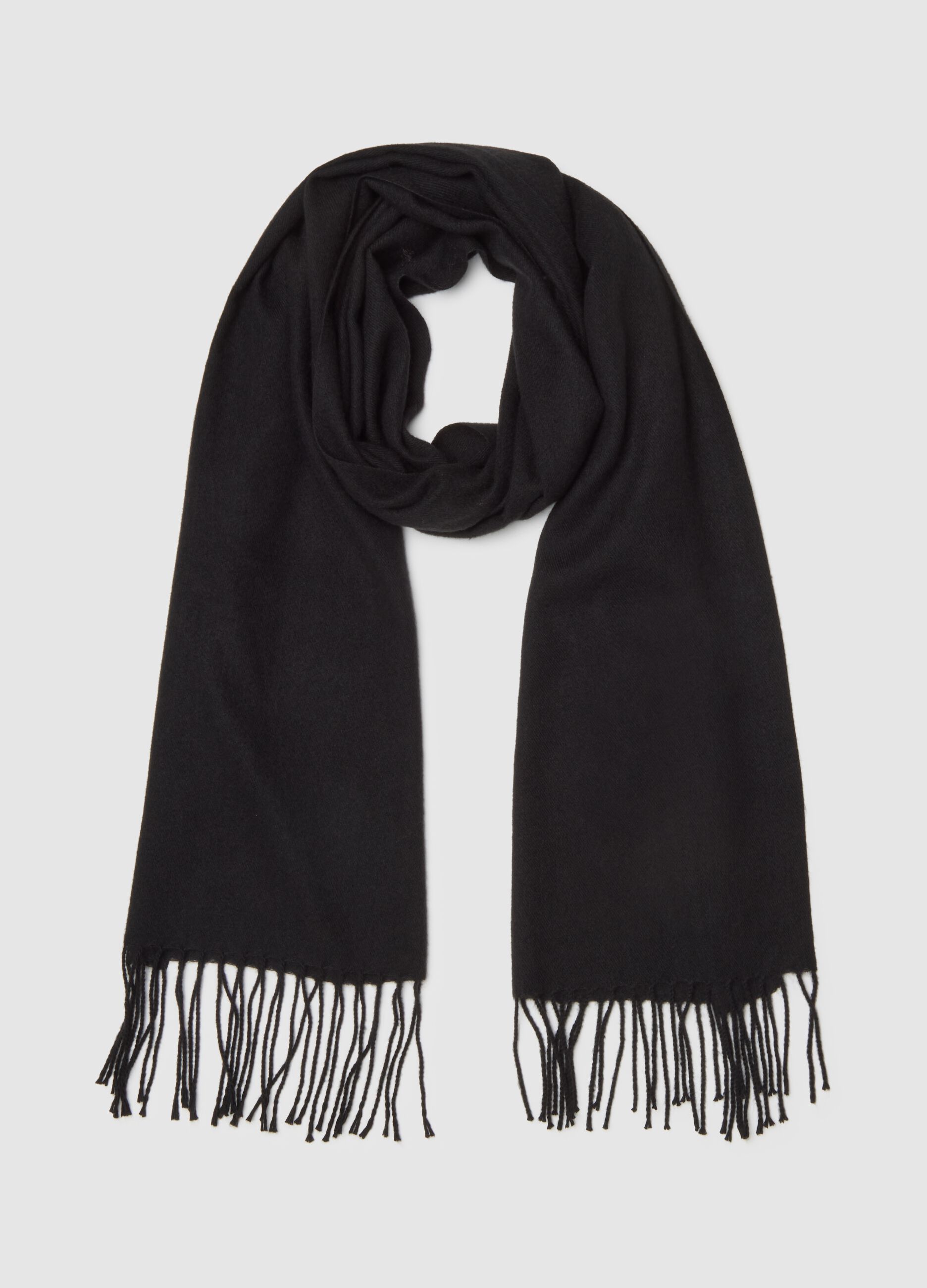 Black Scarf with Fringes