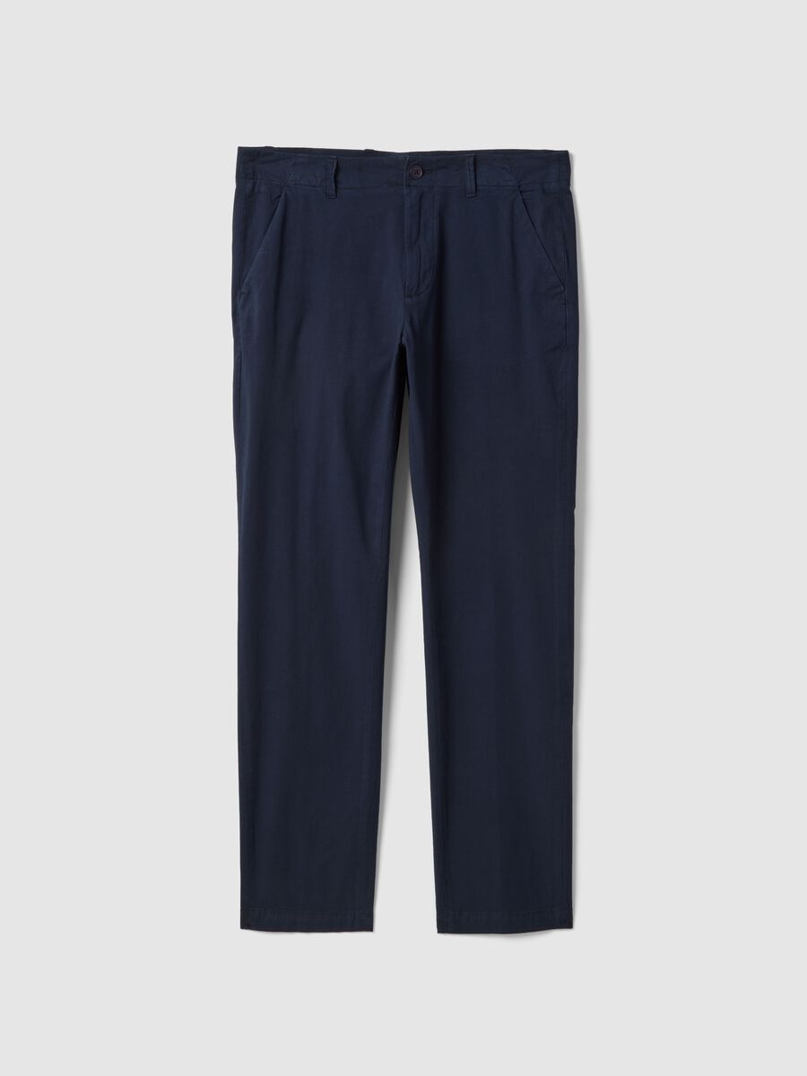 Slim fit blue stretch cotton chino trousers_4