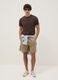 Beige regular-fit pure cotton shorts_0