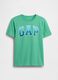 Green pure cotton children's t-shirt regular fit with logo_0