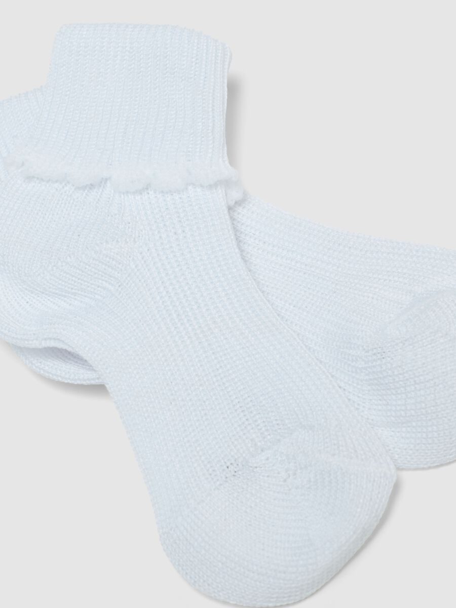 Bipack calzini in misto cotone multicolor da neonato con bordo ricamato_2