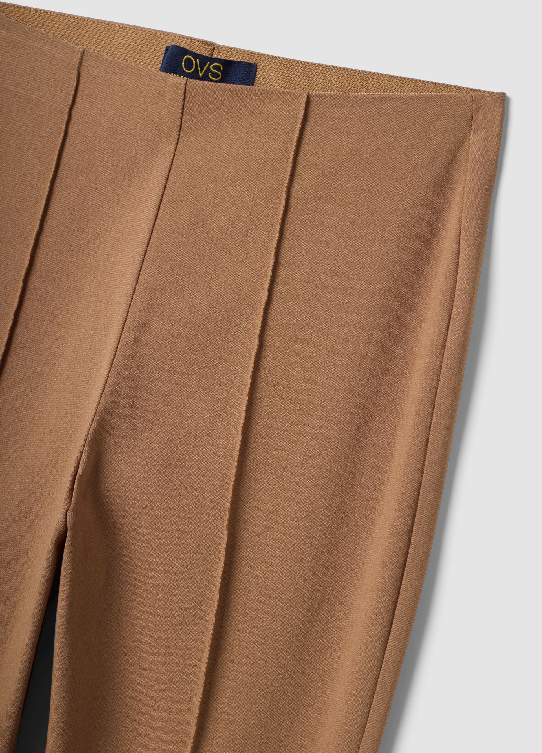 Braune Slim-Fit-Leggings aus elastischer Viskose