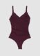 Purple draped stretch swimsuit with shaping effect_5