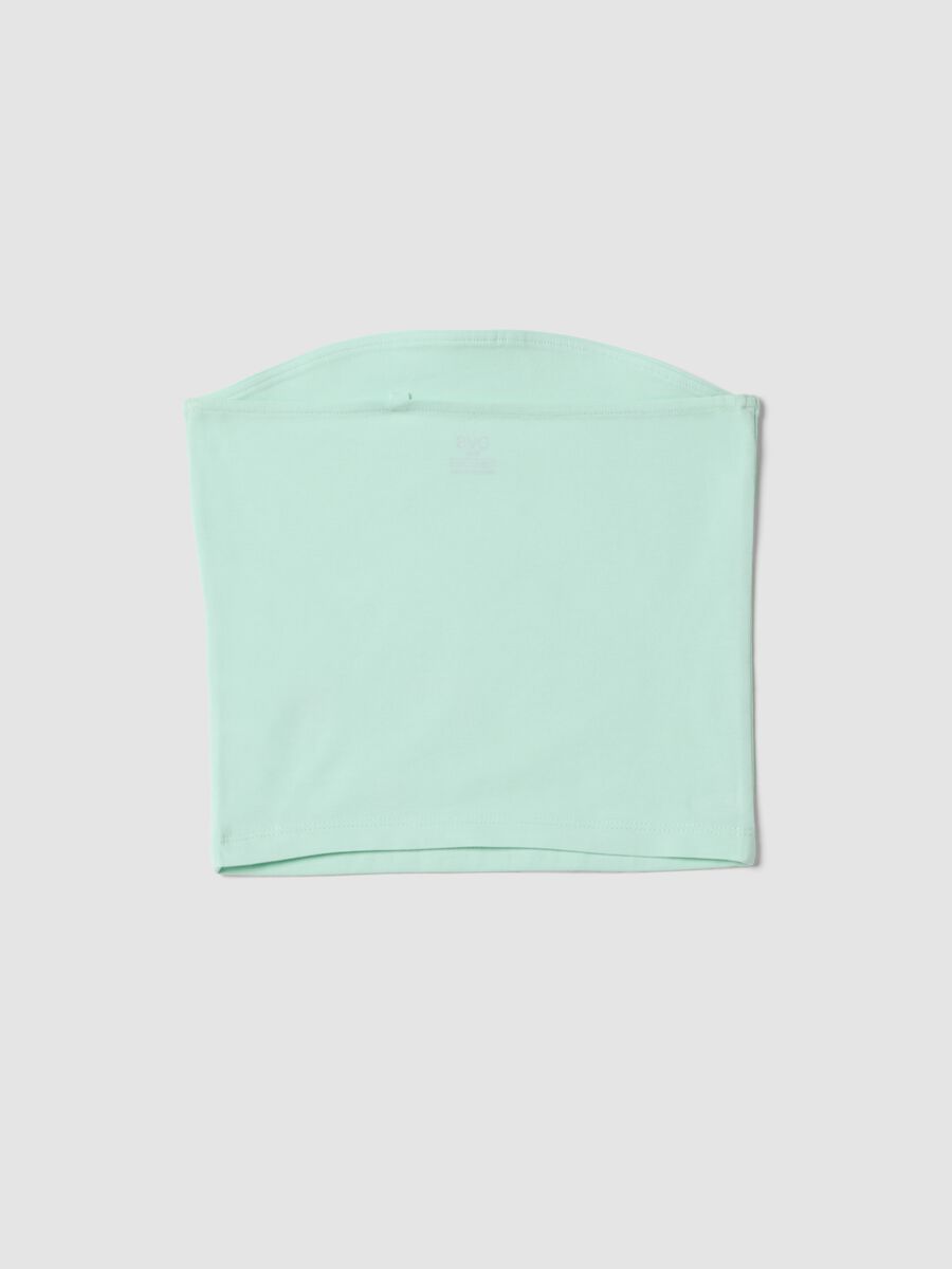 Girls&rsquo; fitted green bandeau top in stretch cotton_1