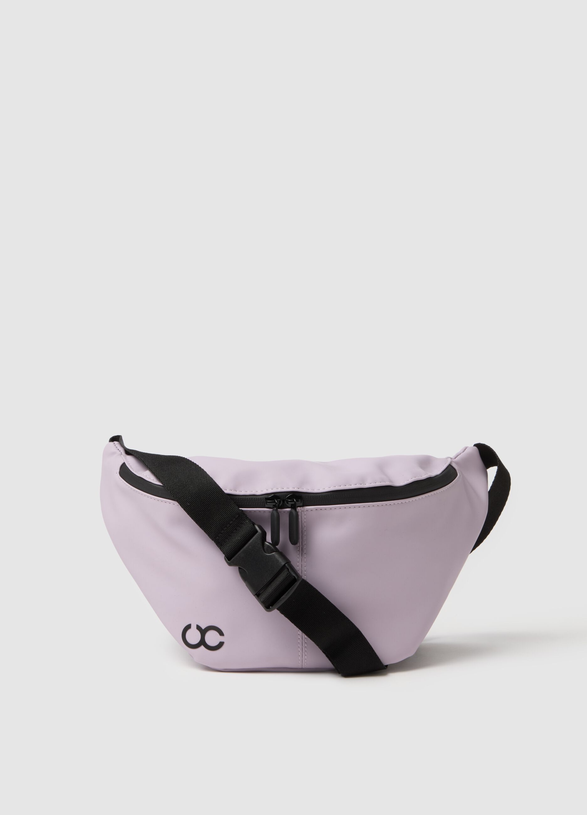 Pochete roxa com fecho e cinto ajust&aacute;vel