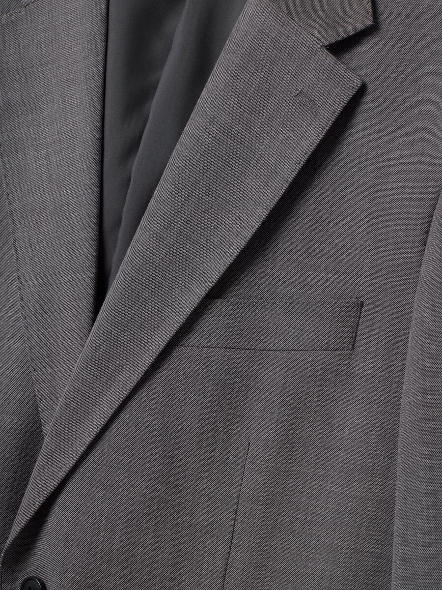 Blazer grigio in viscosa elasticizzata slim fit con rever classico_5