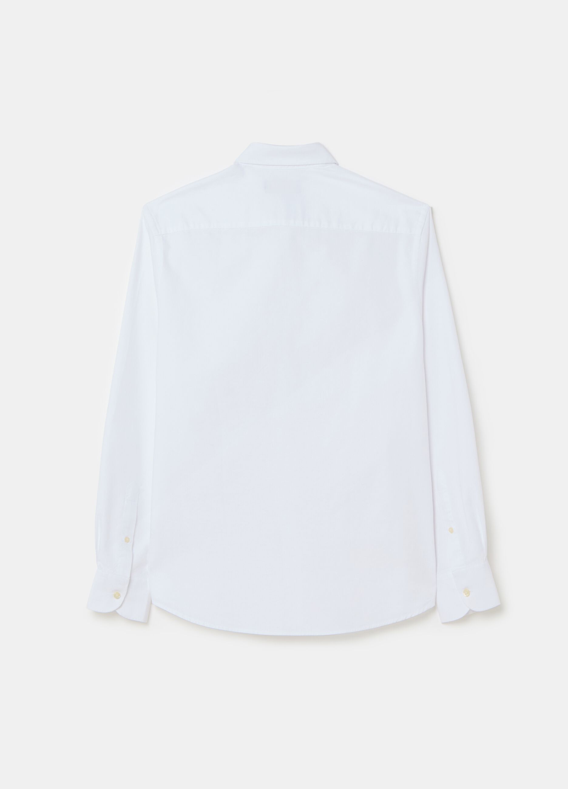 Solid colour Oxford cotton shirt
