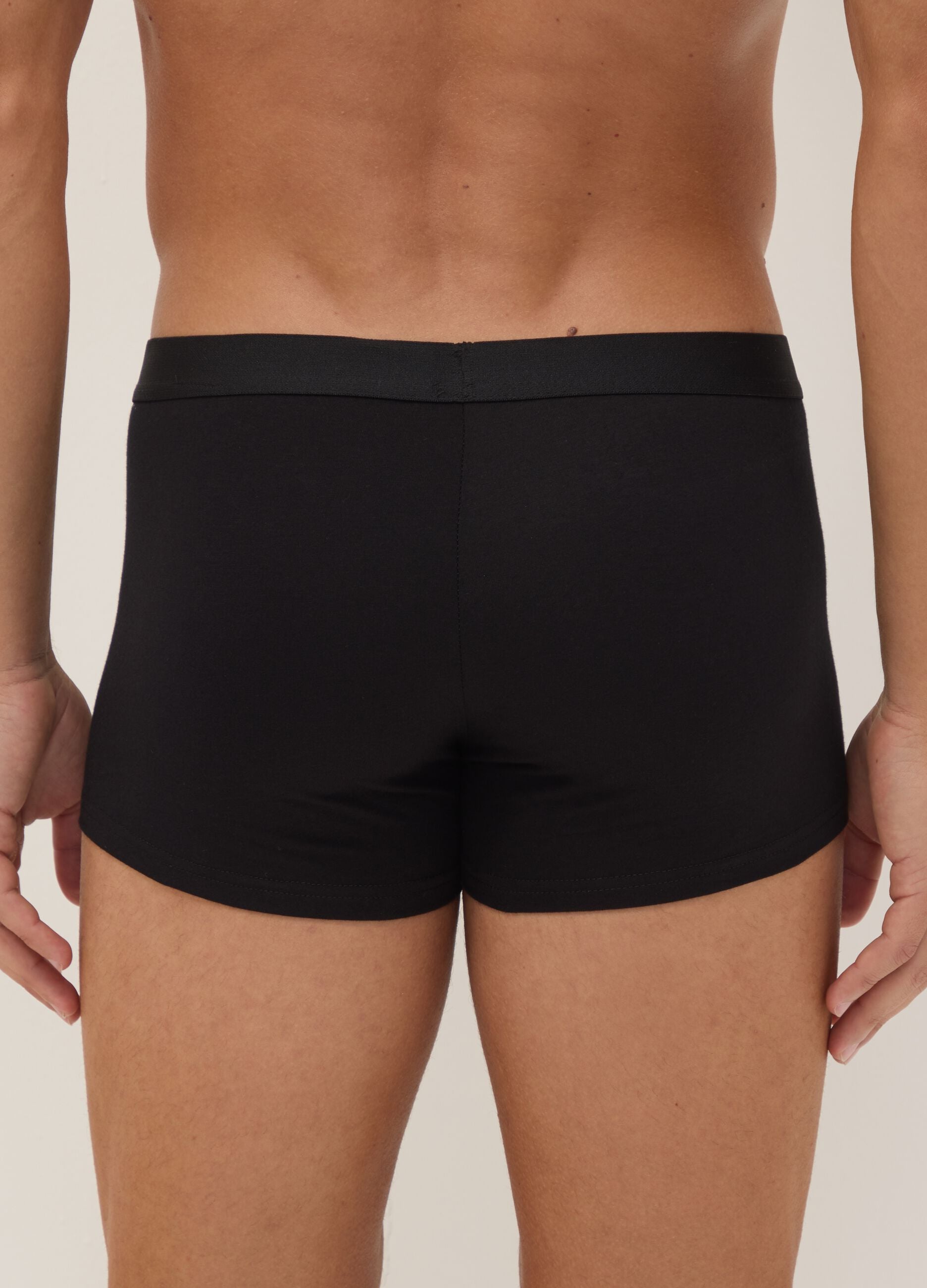 Three-pack of black organic cotton boxer shorts