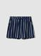 Blue striped pure viscose shorts_4