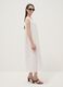 Vestido branco comprido em linho puro, corte regular_0