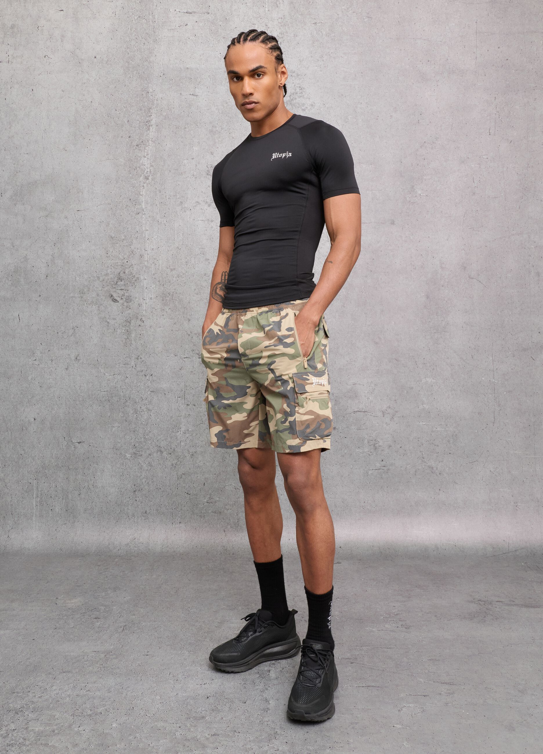 Kombat Active Cargo Shorts Camo