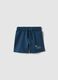 Children&rsquo;s blue pure cotton shorts, regular fit with car print_0