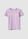 Girls' Stretch Cotton Purple T-shirt with Designs_0