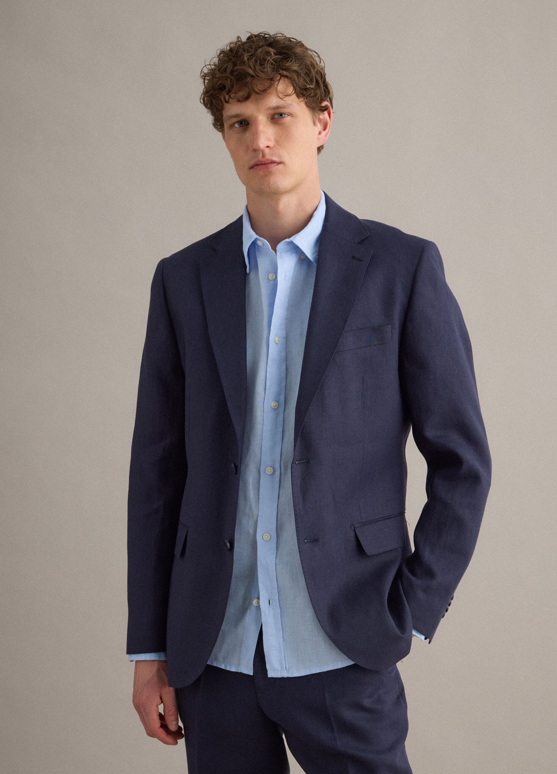 &Mu;&pi;&lambda;&epsilon; &sigma;&alpha;&kappa;ά&kappa;&iota; slim fit &alpha;&pi;ό &kappa;&alpha;&theta;&alpha;&rho;ό &lambda;&iota;&nu;ό