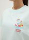 T-shirt azul regular fit de puro algod&atilde;o com estampado Daisy Duck_3