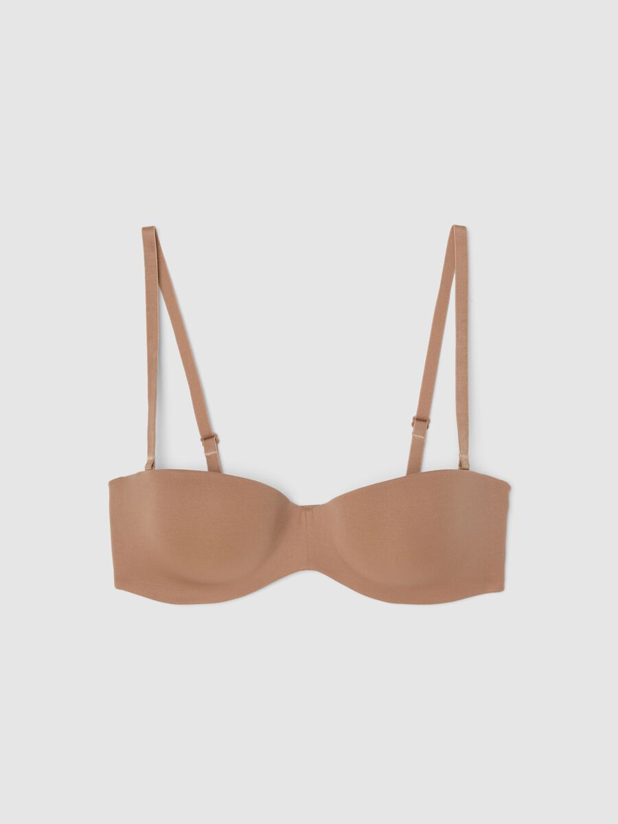 Beige balconette bra with removable padding_4